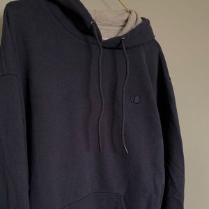 navy blue champion hoodie